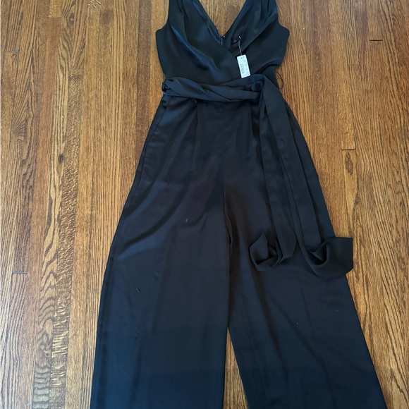 J. Crew Black Sleeveless V-Neck Wrap Jumpsuit - Picture 2 of 2